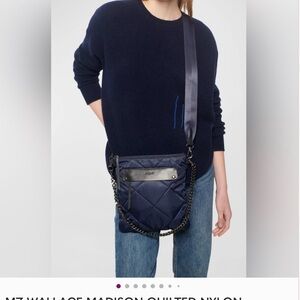 MZ Wallace Midnight Blue Quilted Crossbody Bag